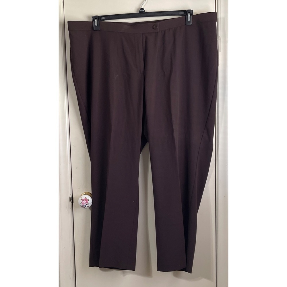 NEW!!  Women's Kim Rogers Plus Chelsea Brown Pants  Size 24W Short - Picture 2 of 5